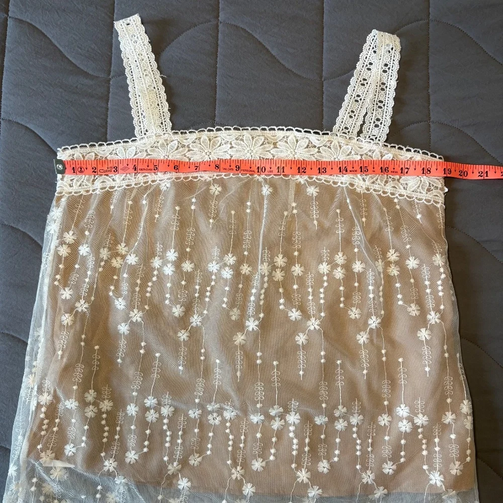 NWT New Fashion White Lace Tank Top Size Large - Picture 3 of 9